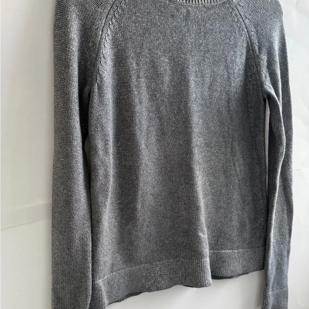 🔥 BUNDLE DEAL GAP Silver Metallic Gray Knit Sweater Women XS Casual Fall Winter